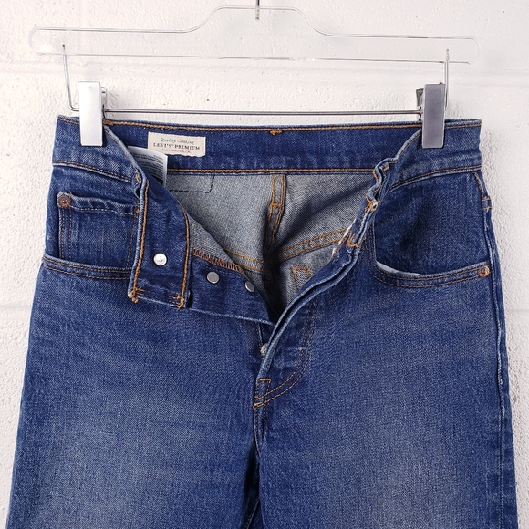 Levi's 501 Skinny Jeans Button Fly Dark Wash Women's Size 24 /30 - Picture 5 of 14